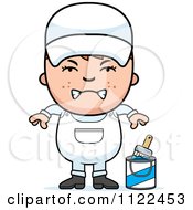 Cartoon Of An Angry Red Haired Painter Boy Royalty Free Vector Clipart