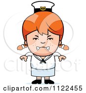 Cartoon Of An Angry Red Haired Sailor Girl Royalty Free Vector Clipart by Cory Thoman