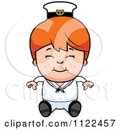 Poster, Art Print Of Happy Red Haired Sailor Boy Sitting
