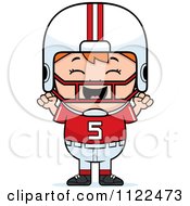 Poster, Art Print Of Happy Red Haired Football Player Boy Cheering