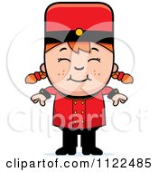 Red Haired Bellhop Hotel Girl Smiling