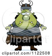Cartoon Of A Chubby Depressed Ogre Man Royalty Free Vector Clipart
