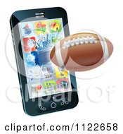 Poster, Art Print Of 3d Football Flying Through And Breaking A Cell Phone Screen