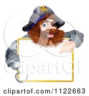 Poster, Art Print Of Happy Pirate Pointing At A Sign