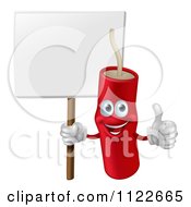Poster, Art Print Of Happy Dynamite Mascot Holding A Sign And A Thumb Up