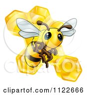 Poster, Art Print Of Cute Bee And Honeycomb