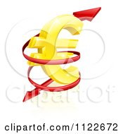 Poster, Art Print Of 3d Arrow Spiraling Around A Golden Euro Currency Symbol