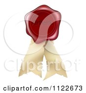 Poster, Art Print Of 3d Red Authentic Embossed Wax Seal And Parchment Ribbons