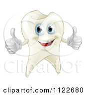 Poster, Art Print Of Happy Tooth Mascot Holding Two Thumbs Up