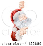 Poster, Art Print Of Jolly Santa Pointing To A Sign