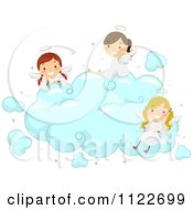 Poster, Art Print Of Angel Kids Sitting On A Cloud