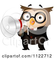 Poster, Art Print Of Business Owl Holding A Megaphone
