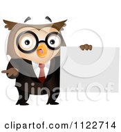 Poster, Art Print Of Business Owl Holding A Sign