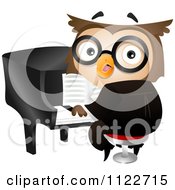 Musician Owl Playing A Piano