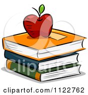 Poster, Art Print Of Apple Atop Books