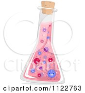 Cartoon Of Viruses In A Bottle Flask 1 Royalty Free Vector Clipart