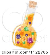Cartoon Of Viruses In A Bottle Flask 2 Royalty Free Vector Clipart