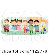 Poster, Art Print Of Happy Diverse School Kids Standing In A Class Room