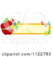 Poster, Art Print Of School Banner With An Apple Letters And Numbers