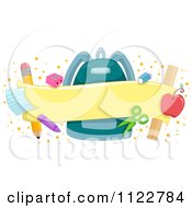 Poster, Art Print Of School Banner With A Backpack And Supplies