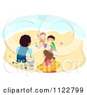 Poster, Art Print Of Diverse Kids Playing On A Beach