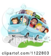 Poster, Art Print Of Happy Children On A Road Trip