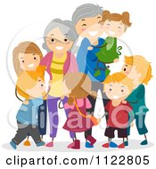 Poster, Art Print Of Happy Grandparents And Kids