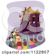 Poster, Art Print Of Happy Children At A Horror House