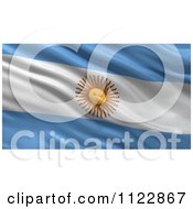 Poster, Art Print Of 3d Waving Flag Of Argentina Rippling And Waving