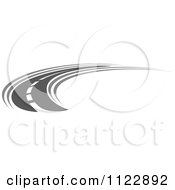 Clipart Of A Curve In The Road Royalty Free Vector Illustration
