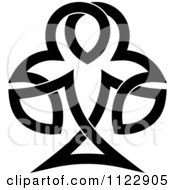 Poster, Art Print Of Black Club Celtic Knot Poker Playing Card Symbol