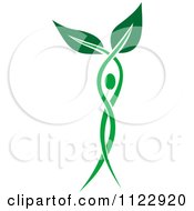Clipart Of A Green Leaf Person 6 Royalty Free Vector Illustration