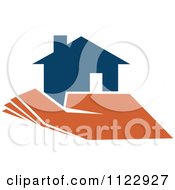 Poster, Art Print Of Blue House In An Orange Hand 1