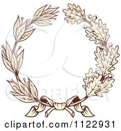 Poster, Art Print Of Vintage Sepia Oak And Laurel Wreath 1