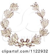 Poster, Art Print Of Vintage Sepia Oak And Laurel Wreath 2