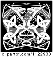 Clipart Of A Black And White Celtic Bird Knot 2 Royalty Free Vector Illustration