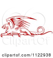 Poster, Art Print Of Red Resting Griffin 2