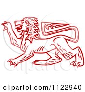 Poster, Art Print Of Red Heraldic Lion 2