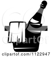 Black And White Place Chilling Bottle Of Wine