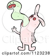 Fantasy Cartoon Of A Green Ghost In A Rabbit Royalty Free Vector Clipart