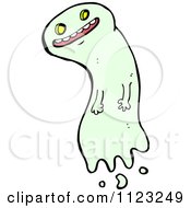 Fantasy Cartoon Of A Green Ghost Royalty Free Vector Clipart