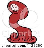 Fantasy Cartoon Of A Red Ghost Royalty Free Vector Clipart