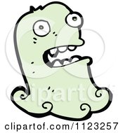 Fantasy Cartoon Of A Green Ghost Royalty Free Vector Clipart