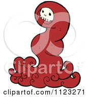 Fantasy Cartoon Of A Red Ghost Royalty Free Vector Clipart