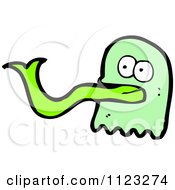 Fantasy Cartoon Of A Green Ghost Royalty Free Vector Clipart