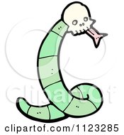 Fantasy Cartoon Of A Green Skull Snake Alien Or Monster Royalty Free Vector Clipart