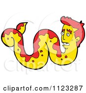 Fantasy Cartoon Of A Snake Man Monster Royalty Free Vector Clipart