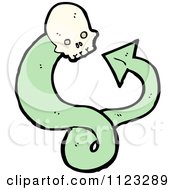 Poster, Art Print Of Green Skull Snake Alien Or Monster