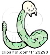 Poster, Art Print Of Green Skull Snake Alien Or Monster