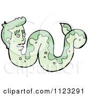 Fantasy Cartoon Of A Green Snake Man Monster Royalty Free Vector Clipart